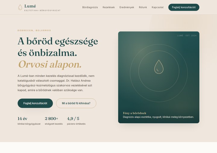 Bőrgyógyászati stúdió koncepció