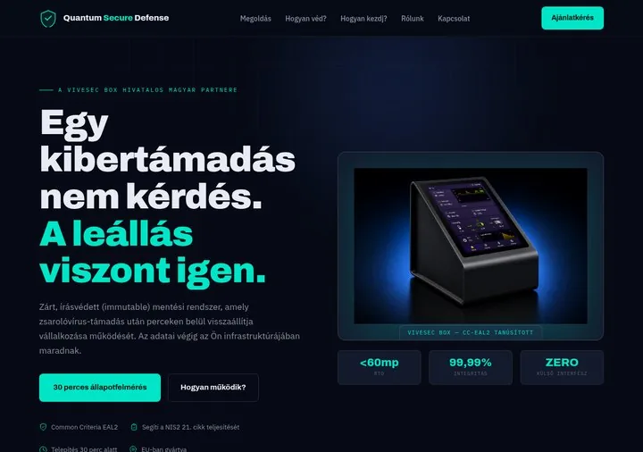 QuantumSecureDefense weboldal